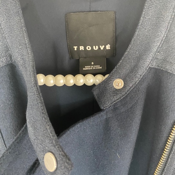 Trouve Motorcycle Jacket Blue Zip Up Small - Picture 4 of 11